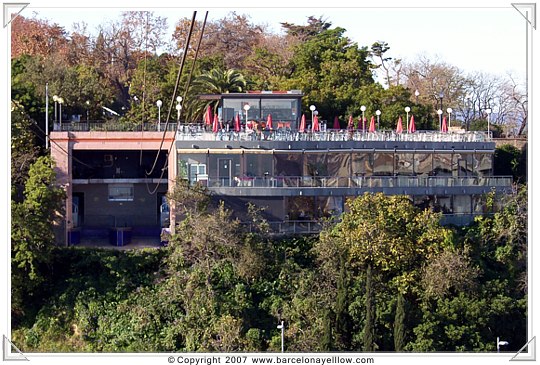 Cable car station at Miramar on Mont Juic in Barcelona