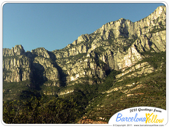 View from bottom of Montserrat cable car