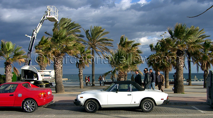 Windy day at Barcelona beaches